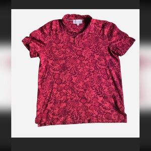 Sun + Stone Red Floral Polo Shirt